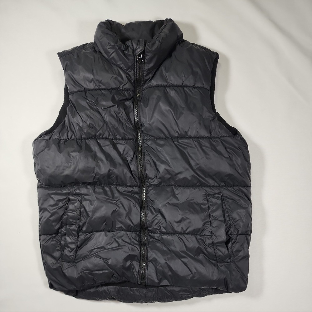 Old Navy Black Puffer Vest Women's Size Med Water Resistant Quilted EUC